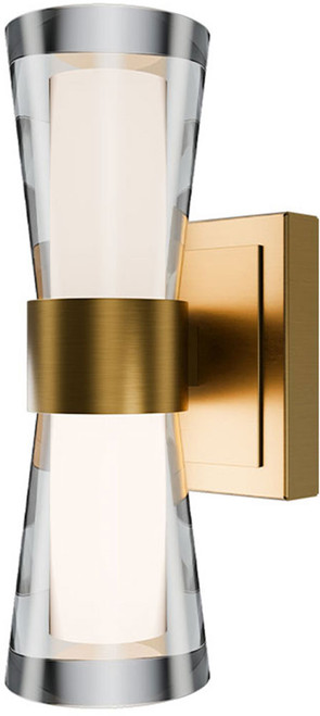 dweLED by WAC WS-91510-AB Hourglass Contemporary Aged Brass LED Bathroom Vanity Light