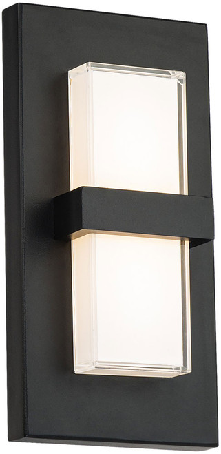 dweLED by WAC WS-W21110-BK Bandeau Modern Black LED Outdoor Light Sconce