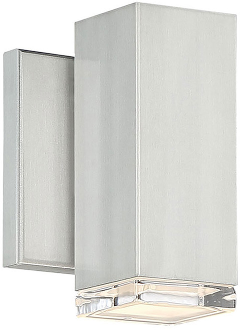 dweLED by WAC WS-W61806-AL Block Contemporary Brushed Aluminum LED Outdoor Wall Light Sconce