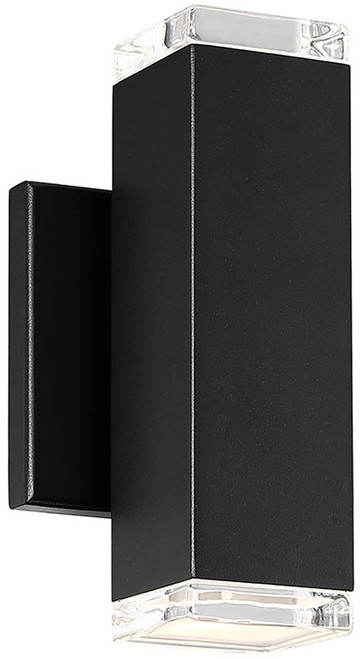 dweLED by WAC WS-W61808-BK Block Contemporary Black LED Outdoor Wall Light Sconce