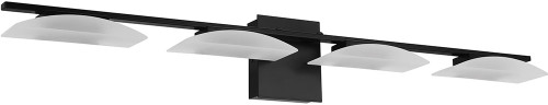 EGLO 204047A Metrass 3 Modern Matte Black LED 4-Light Bathroom Vanity Lighting