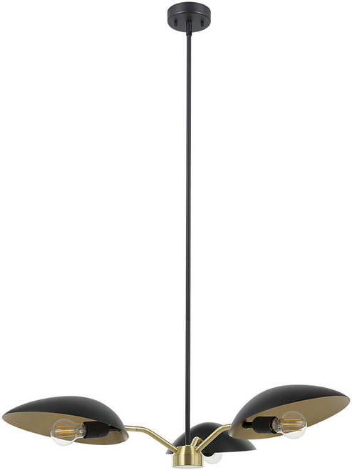 EGLO 205764A Lindmoor Modern Black Dome Lighting Chandelier