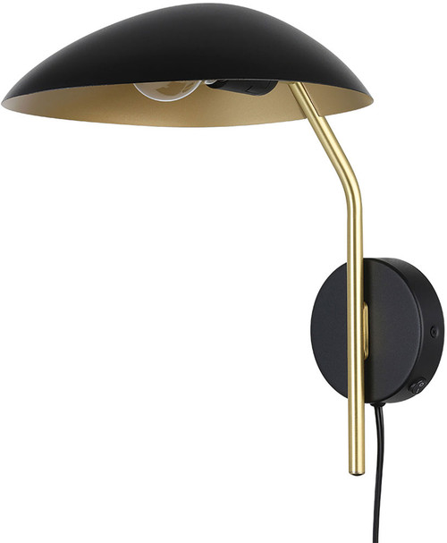 EGLO 205767A Lindmoor Contemporary Black Dome Wall Sconce Light