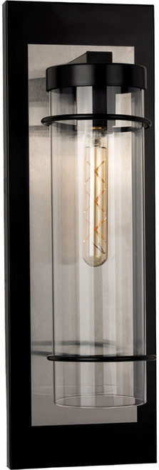 EGLO 206296A Colantro Contemporary Matte Black & Brushed Nickel LED Outdoor Wall Light Fixture