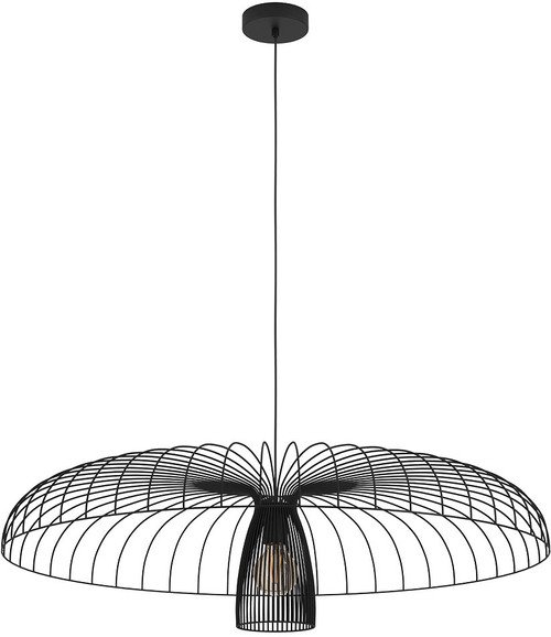 EGLO 390217A Champerico Contemporary Black Dome Pendant Light