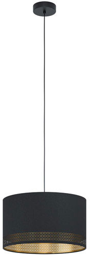 EGLO 99273A Esteperra Modern Black 15" Drum Hanging Light Fixture