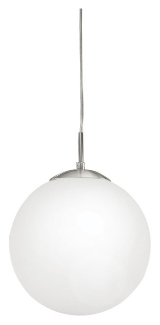 EGLO 85262A Rondo 9 Inch Diameter Matte Nickel Glass Ball Ceiling Pendant Light