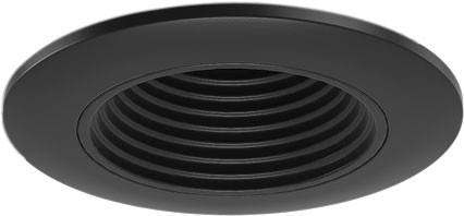 Elco E2L14FBB Teak System Contemporary Black 2 Inch Round LED Can Light Baffle