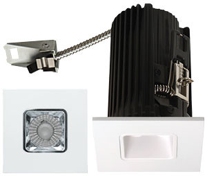 Elco E2L13FC Teak System Modern Chrome / White 2 Inch Square LED Down Light Reflector