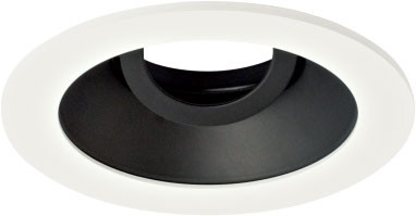 Elco EKCL4111B Pex Modern Black with White Trim 4" Round Adjustable Reflector Recessed Light Trim