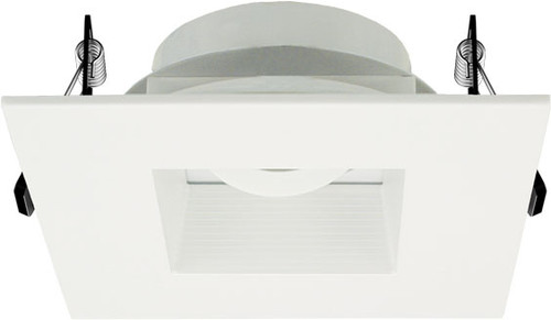 Elco EKCL4284W Pex Modern White 4 Inch Canless Square Adjustable Baffle Recessed Can Light
