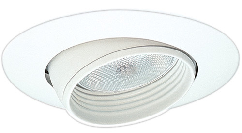 Elco EL17W Modern White Medium Base 6" Down Lighting Baffle Eyeball Ceiling Can Light