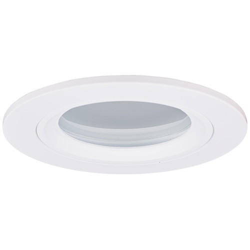 Elco EL2612W Modern White Medium Base 3" Halogen Line Voltage Recessed Light Die Cast Lensed Shower with Diffused Glass Recessed Lighting Recessed Lighting Trim
