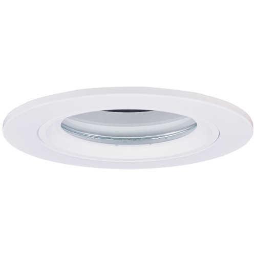 Elco EL2613W Contemporary White Medium Base 3" Halogen Line Voltage Down Lighting Die Cast Lensed Shower Recessed Light
