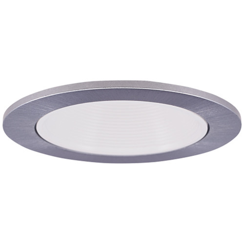 Elco EL2693WN Contemporary White with Nickel Medium Base 3" Halogen Line Voltage Die Cast Adjustable Baffle Ceiling Can Light