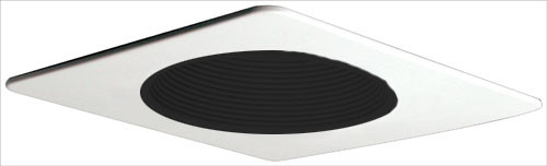 Elco EL2993B Contemporary Black with White Medium Base 4" Down Lighting Phelonic Baffle Mini Ceiling Can Light