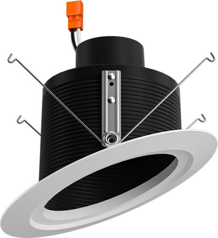 Elco EL511CT5W Medium Black w/ White Ring 5" Sloped Recessed Light Baffle LED Recessed Downlight Insert