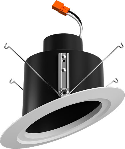 Elco EL512CT5W Black w/ White Ring 5" Sloped Ceiling Recessed Light Reflector LED Recessed Ceiling Light Insert