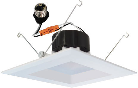 Elco EL662CT5W White 6" Square Insert Reflector LED Recessed Downlight Trim
