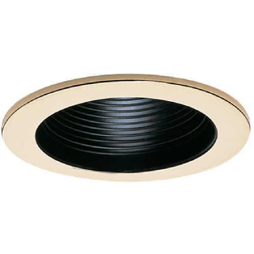 Elco EL993BG Modern Black with Gold Medium Base 4" Phelonic Baffle Mini Pot Light