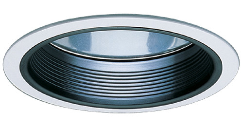 Elco ELA101B Contemporary Black Medium Base 6" Recessed Light Reflector with Baffle Ceiling Can Light