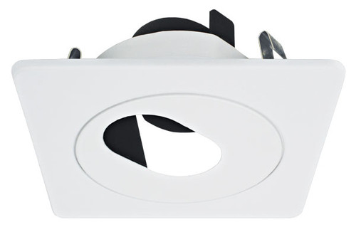 Elco ELK4220W Pex Contemporary Black Slot with White Ring 4 Inch Square Adjustable Slot Rotatable Aperture Recessed Light Recessed Light Trim