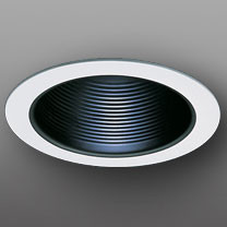 Elco ELM30BOV Modern Black Medium Base 6" Metal Baffle Oversized Ring Recessed Downlight