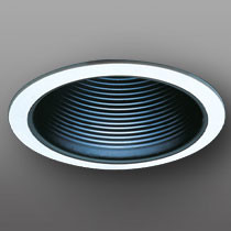 Elco ELM40BOV Modern Black Medium Base 6" Recessed Light Baffle Oversized Ring Recessed Can Light