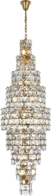 Elegant 1050SR30SG Adaline Satin Gold Foyer Lighting Fixture
