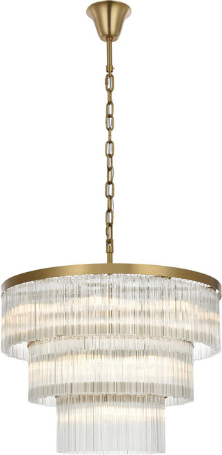 Elegant 1070G32SG Harlow Modern Satin Gold Drop Ceiling Light Fixture