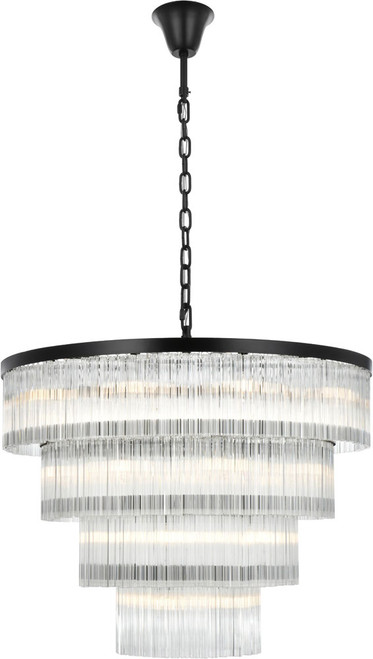 Elegant 1070G40BK Harlow Modern Black Hanging Light