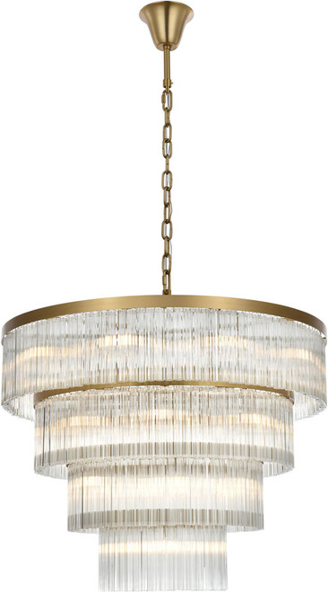 Elegant 1070G40SG Harlow Modern Satin Gold Hanging Lamp