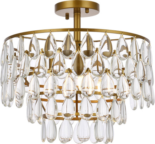Elegant 1103F16BR Mila Brass 16" Ceiling Lighting
