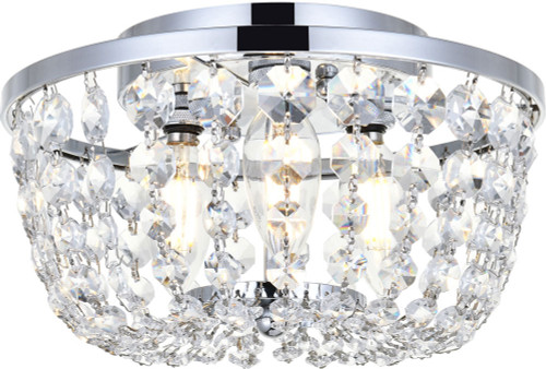 Elegant 1109F10C Cora Chrome 10" Flush Ceiling Light Fixture