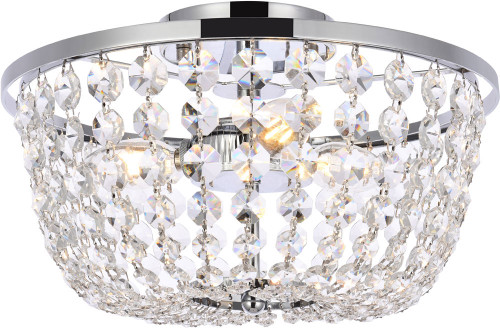 Elegant 1109F13C Cora Chrome 13" Ceiling Light Fixture