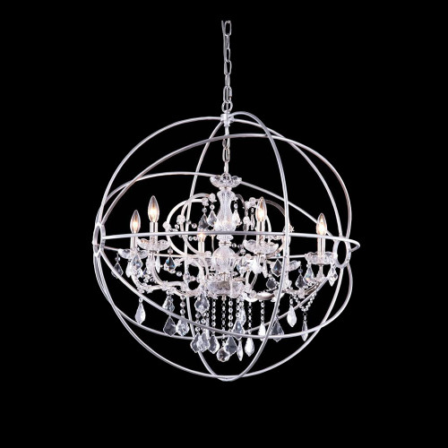 Elegant 1130D32PN-RC Urban Polished Nickel Finish 32" Wide Lighting Chandelier