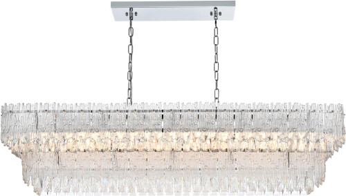 Elegant 1780G50C Emilia Chrome and Clear Island Light Fixture