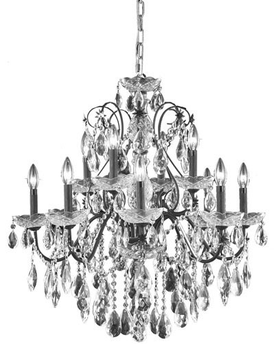 Elegant 2016D28DB-RC St. Francis Dark Bronze Chandelier Lamp