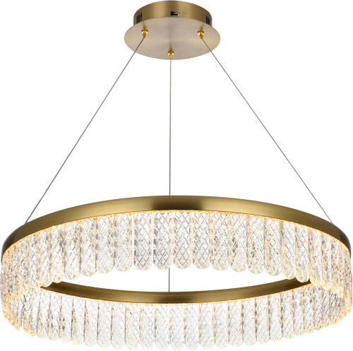 Elegant 2060D24SG Rune Satin Gold LED 24" Pendant Lighting