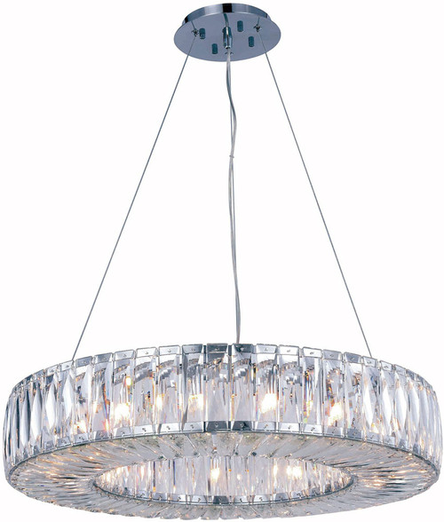 Elegant 2116D26C-RC Cuvette Chrome Halogen 26" Chandelier Lamp