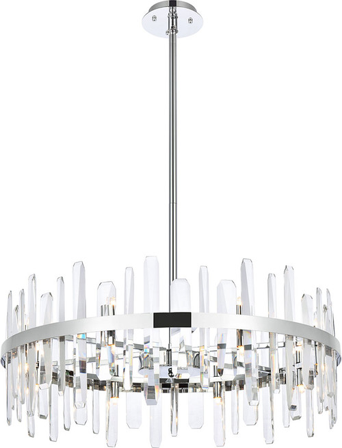 Elegant 2200D32C Serena Crystal Chrome 32" Pendant Hanging Light