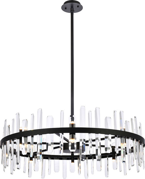 Elegant 2200D36BK Serena Crystal Black 36" Pendant Light