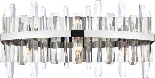 Elegant 2200W24C Serena Crystal Chrome 6-Light Bathroom Wall Sconce