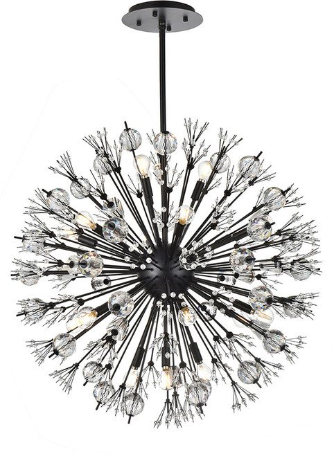 Elegant 2500D32BK Vera Contemporary Black 32" Lighting Pendant
