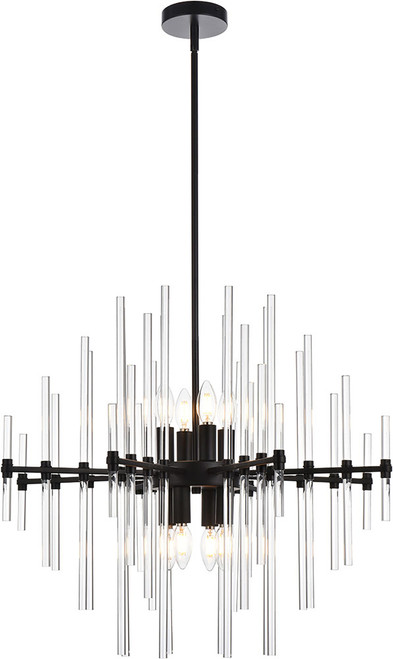 Elegant 2502D27BK Sienna Modern Black 27" Hanging Light
