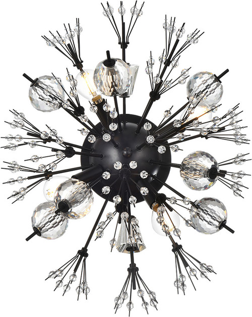 Elegant 2500W19BK Vera Contemporary Black Lighting Sconce