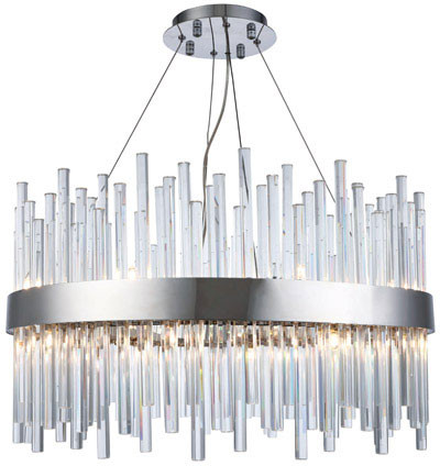 Elegant 3000D25C Dallas Chrome Halogen Pendant Lighting Fixture