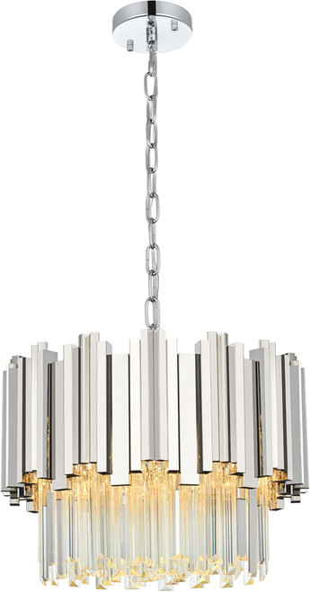 Elegant 3400D16C Willow Modern Chrome 16" Drum Ceiling Pendant Light