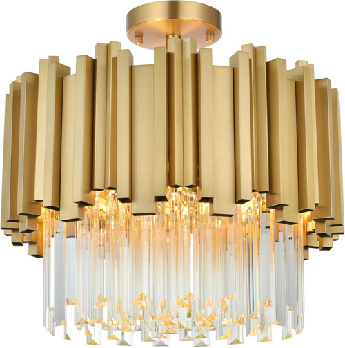 Elegant 3400F16SG Willow Modern Satin Gold Ceiling Light