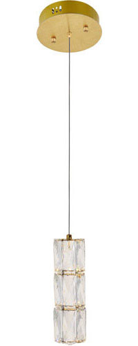 Elegant 3500D1G Polaris Gold LED Mini Pendant Hanging Light